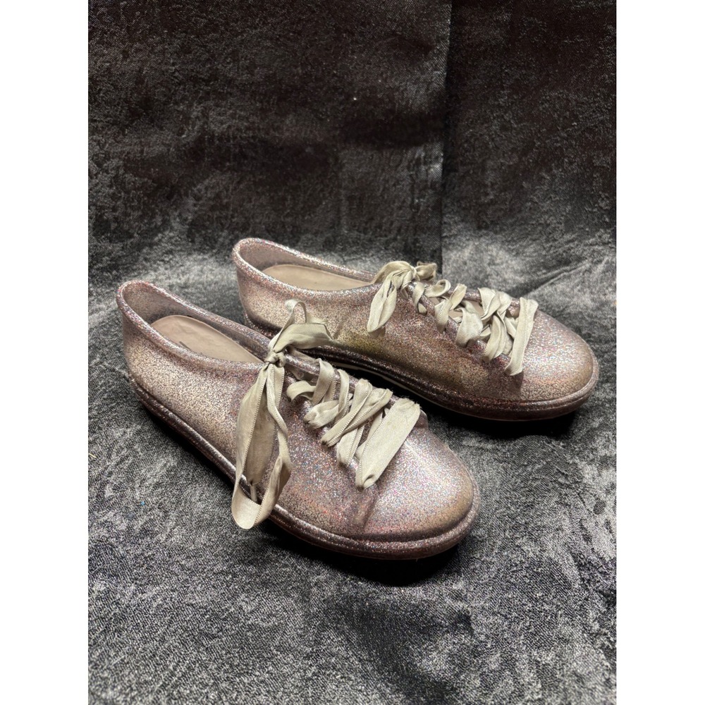 Melissa Be Disney Mickey Minnie Mouse Pink Glitter Jelly Sneakers Shoes Size 3